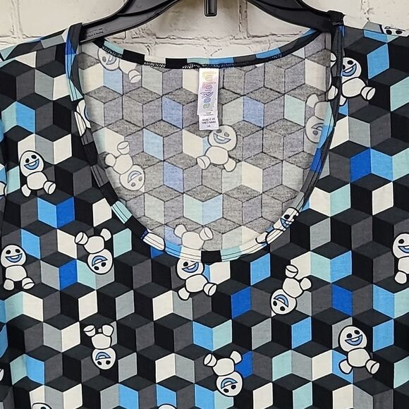 NWT LuLaRoe Disney Frozen Snowgies Snowman Swing Tee Blue Perfect T Shirt Top - Picture 3 of 12